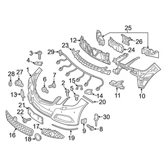 Mercedes-Benz OE - Front Bumper & Grille - Bumper & Components (W/O AMG Package)