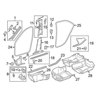 Mercedes-Benz OE - Pillars, Rocker & Floor - Interior Trim (Sedan)