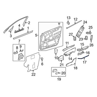 Mercedes-Benz OE - Front Left Upper Forward Door Trim Molding