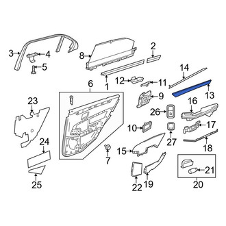 Mercedes-Benz OE - Front Right Upper Rearward Door Trim Molding
