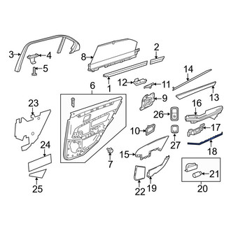 Mercedes-Benz OE - Front Right Lower Rearward Door Trim Molding