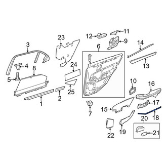 Mercedes-Benz OE - Rear Left Upper Door Trim Molding