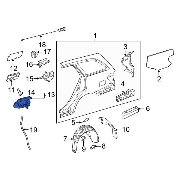 MercedesBenz OE 2126303800 Rear Fuel Door Hinge