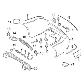 Mercedes-Benz OE - Rear Bumper - Bumper & Components (W/O AMG Package), (Convertible / Coupe)
