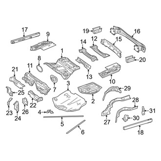 Mercedes-Benz OE - Rear Body & Floor - Floor & Rails (Convertible)