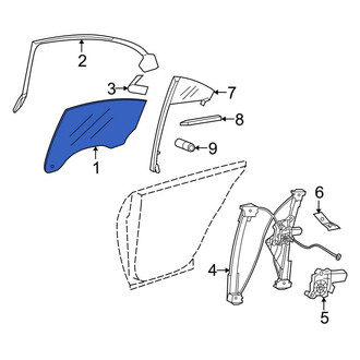 Mercedes-Benz OE - Front Right Door Glass