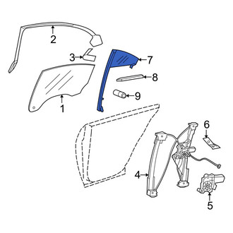 Mercedes-Benz OE - Rear Left Vent Window Assembly
