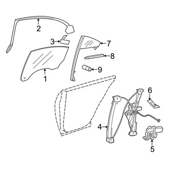 Mercedes-Benz OE - Rear Door - Glass & Hardware