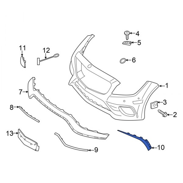 MercedesBenz OE 2058851874 Front Valance Panel