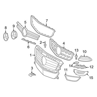 Mercedes-Benz OE - Front Bumper & Grille - Grille & Components (With AMG Package)