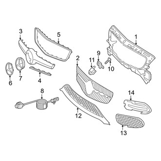 Mercedes-Benz OE - Front Bumper & Grille - Grille & Components