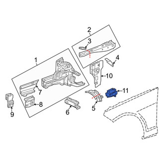 Mercedes-Benz OE - Right Body A-Pillar Reinforcement