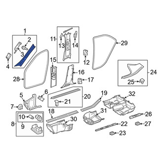 Mercedes-Benz OE - Left Body A-Pillar Trim Panel