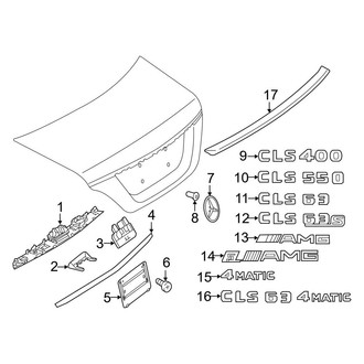Mercedes-Benz OE - Trunk Lid - Exterior Trim