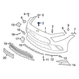 Mercedes-Benz OE - Front Upper Bumper Cover Bolt