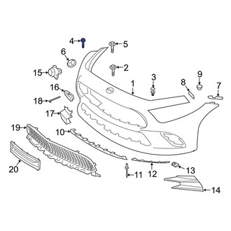 Mercedes-Benz OE - Front Upper Bumper Cover Bolt