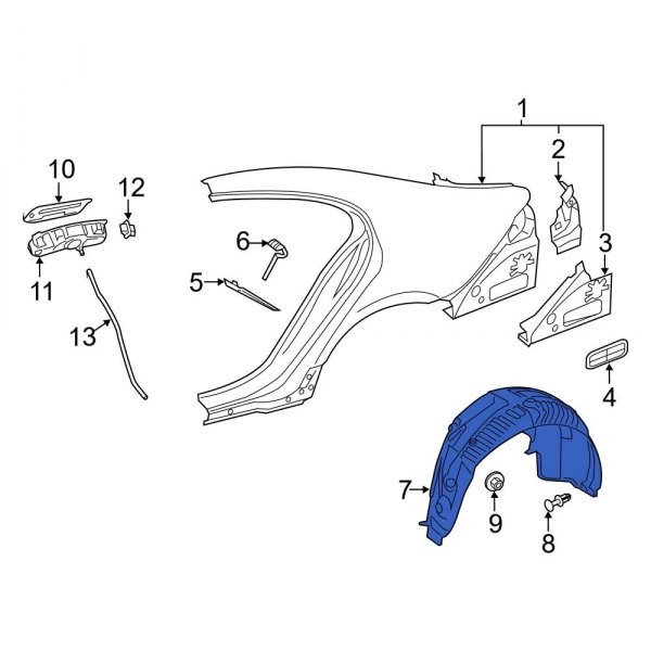 MercedesBenz OE 2576900302 Rear Left Quarter Panel Splash Shield