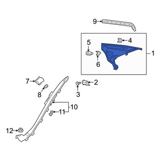 Mercedes-Benz OE - Rear Left Upper Interior Quarter Panel Trim Panel