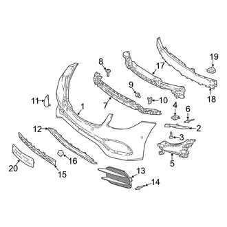 Mercedes-Benz OE - Front Bumper & Grille - Bumper & Components (W/O AMG, W/O Luxury Package)