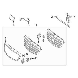 Mercedes-Benz OE - Front Bumper & Grille - Grille & Components (With Luxury Package, W/O AMG), (Sedan)