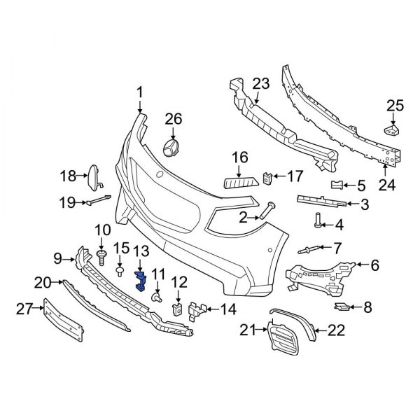 Bumper Cover Support Rail Bracket