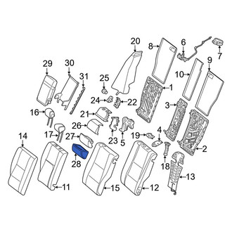 Mercedes-Benz OE - Rear Lower Center Seat Back Cushion Cover