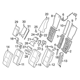 Mercedes-Benz OE - Seats & Tracks - Rear Seat Components (Seat Back Components), (Sedan)