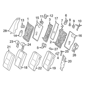 Mercedes-Benz OE - Seats & Tracks - Second Row Seats (Seat Back Components), (Wagon)