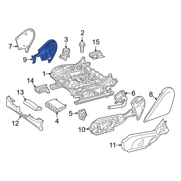 Seat Back Recliner Adjustment Mechanism Cover Bracket