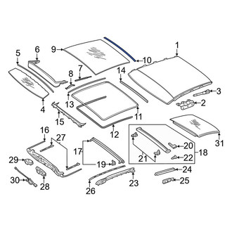 Mercedes-Benz OE - Center Upper Sunroof Glass Seal