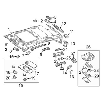 Mercedes-Benz OE - Roof - Interior Trim (With Panoramic Roof), (Sedan)