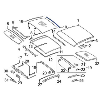 Mercedes-Benz OE - Center Upper Sunroof Glass Seal