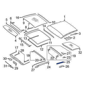Mercedes-Benz OE - Rear Right Sunroof Guide Rail