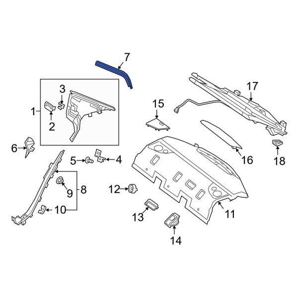 Back Glass Sunshade Bracket