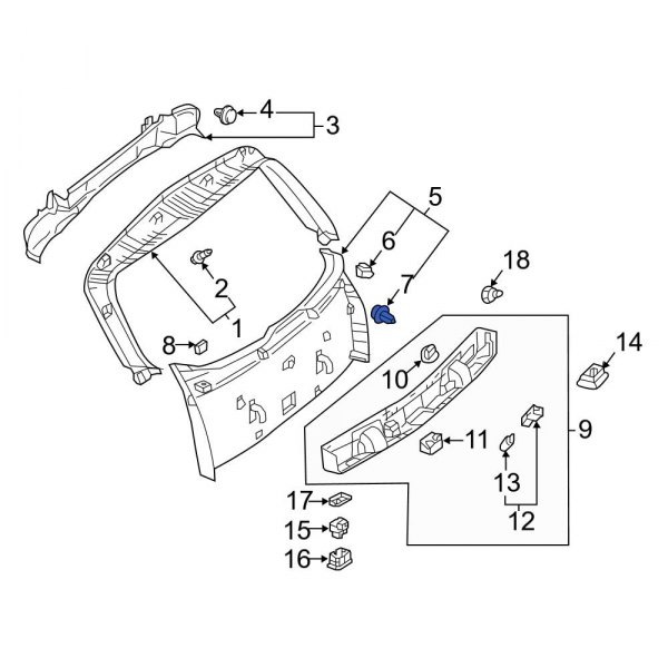 Liftgate Trim Panel Clip