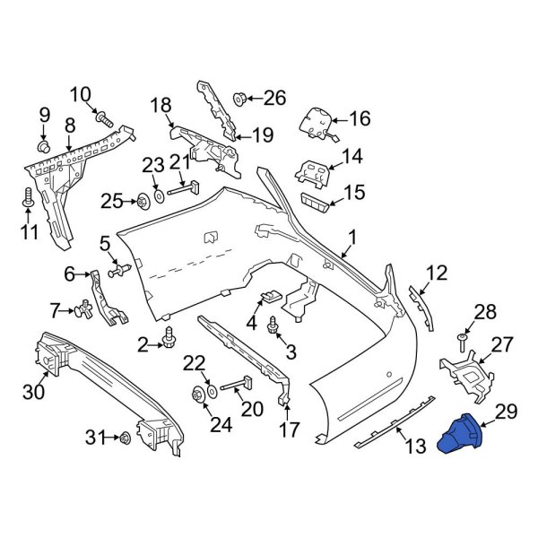 MercedesBenz OE 2134900527 Rear Left Bumper Cover Heat Shield