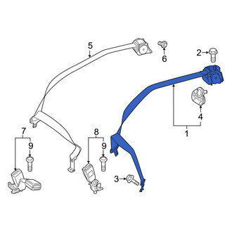Mercedes-Benz OE - Center Right Seat Belt Lap and Shoulder Belt