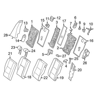 Mercedes-Benz OE - Seats & Tracks - Second Row Seats (Seat Back Components), (Wagon)