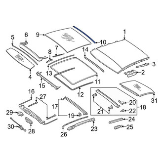 Mercedes-Benz OE - Rear Sunroof Glass Seal