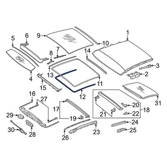 Mercedes-Benz OE - Center Lower Sunroof Glass Seal