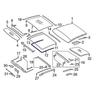 Mercedes-Benz OE - Center Lower Sunroof Glass Seal