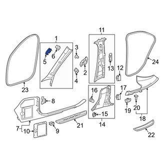 Mercedes-Benz OE - Right Body A-Pillar Trim Panel Cap