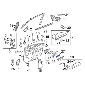 Mercedes-Benz OE - Front Left Door Switch Trim Panel