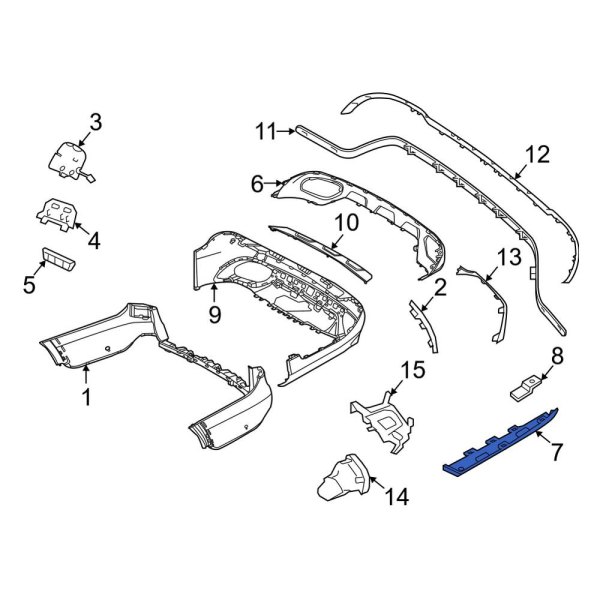 Mercedes-Benz OE 2138850363 - Rear Left Bumper Cover Support Rail