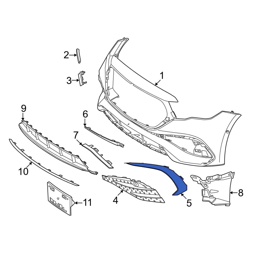 Mercedes-Benz OE 2148854002 - Front Right Outer Bumper Trim