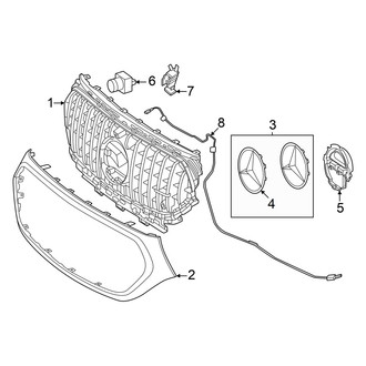 Mercedes-Benz OE - Front Bumper & Grille - Grille & Components