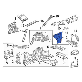 Mercedes-Benz OE - Left Body A-Pillar Reinforcement