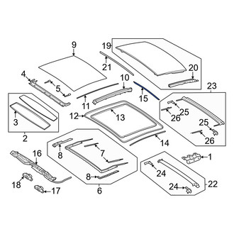 Mercedes-Benz OE - Center Inner Sunroof Glass Seal