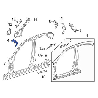 Mercedes-Benz OE - Left Upper Body A-Pillar Baffle Plate