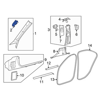 Mercedes-Benz OE - Left Body A-Pillar Trim Panel Cap